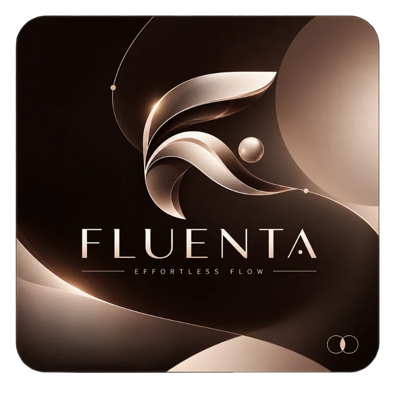 Fluenta zīmola logotipa dizaina karte